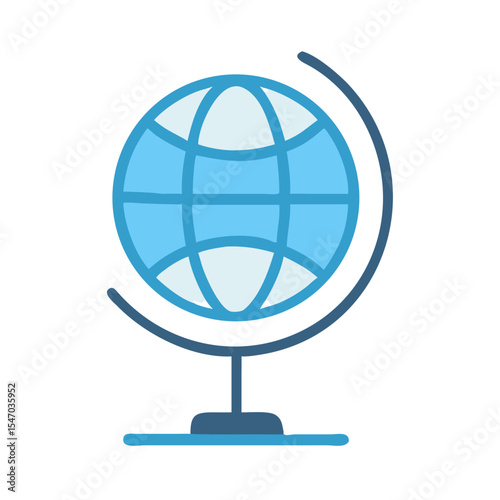 Simple blue globe isolated on black background graphic design