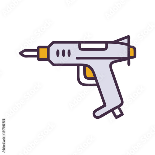 Cartoon ray gun illustration with smooth rounded edges and lines