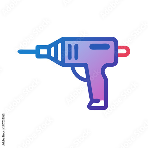 Isolated gradient drill on black background, equipment concept image