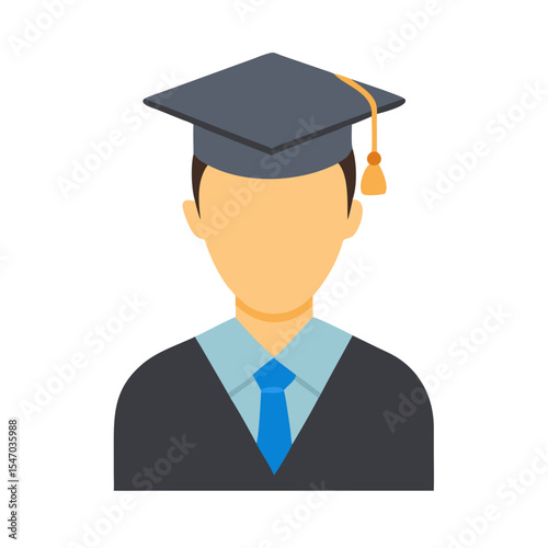 Graduation concept flat design illustration on black background