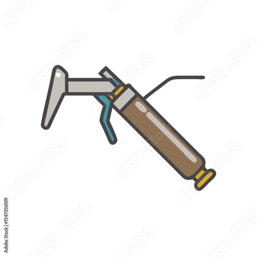 Caulking gun icon illustration on black background