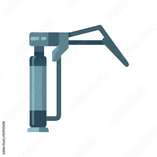 Blue flat design caulking gun isolated on black background