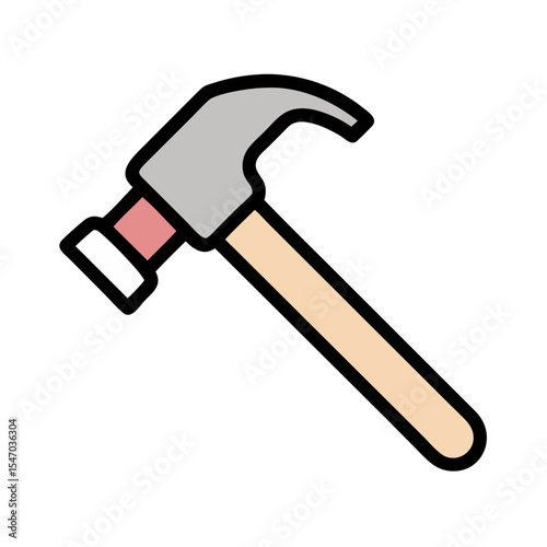Simple illustration of a hammer on a black background