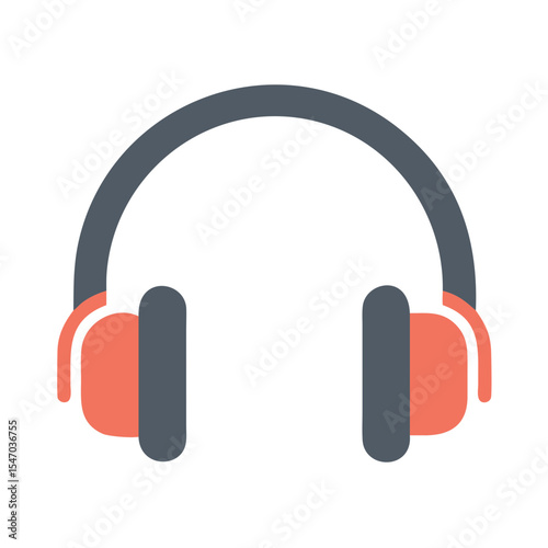 Minimalist headphones illustration on black background for audio usage
