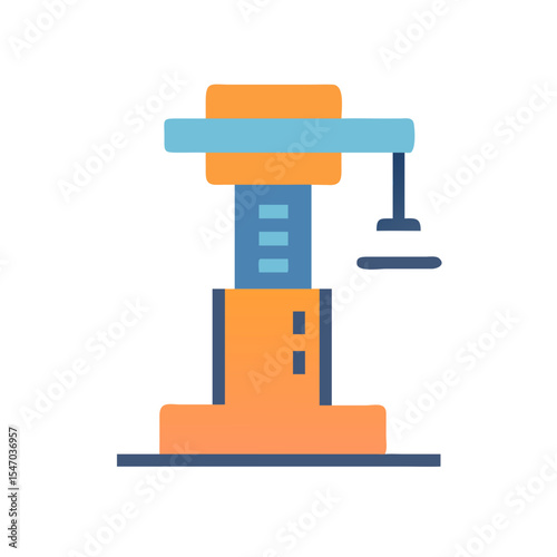 Stylized Crane Machine Illustration on Black Background Design