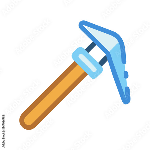 Isolated stylized pickaxe illustration on black background, graphic art