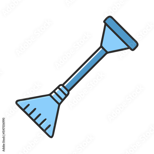 Blue ice scraper tool vector illustration for winter season