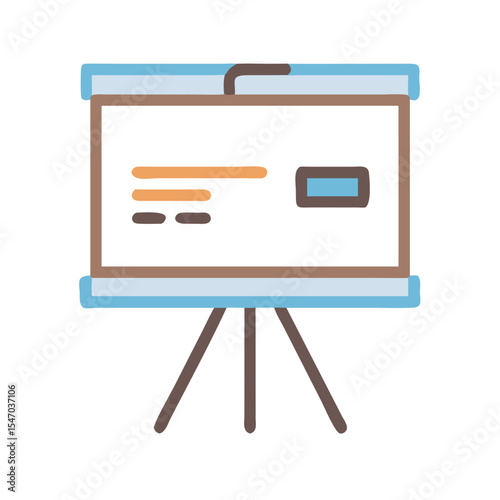 Business presentation board with flat design on black background