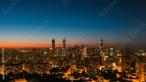 City skyline at dawn