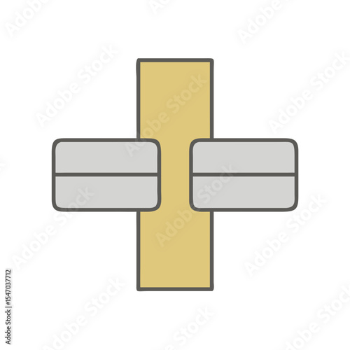 Simple graphic illustration of a plus sign symbol icon