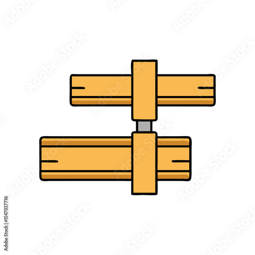 Connected wood bars icon symbol on a black background
