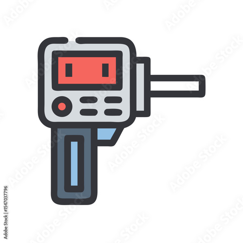 Digital caliper tool icon with outlined design style