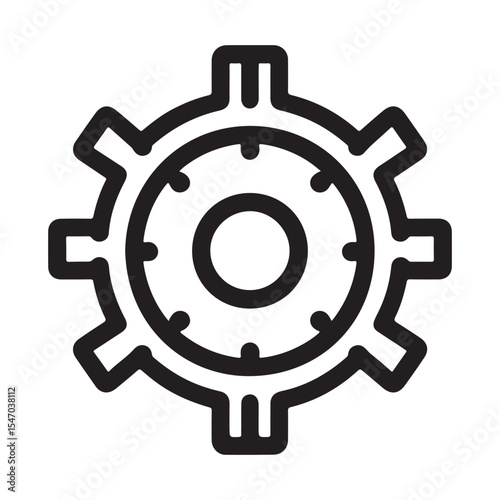 Detailed Gear Mechanism Simple Cogwheel Graphic for Engineering Projects