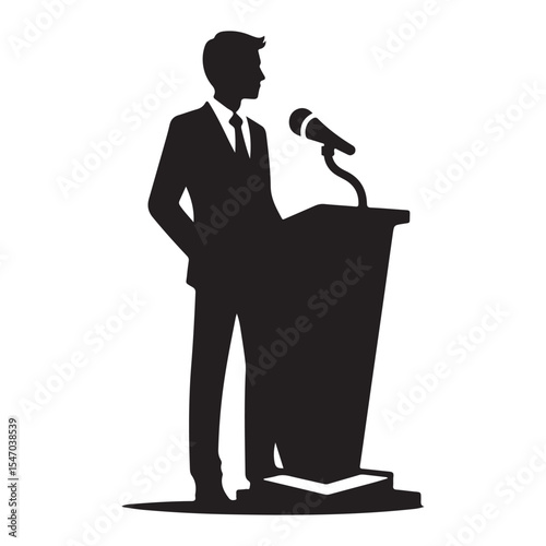 Political Speech Presentation Silhouette Illustration Public Speaking Event