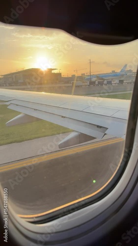 A stunning travel video shows a sunset from an airplanes view