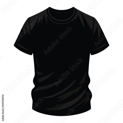 Stylish Black T-Shirt Illustration Graphic for Apparel Design Projects
