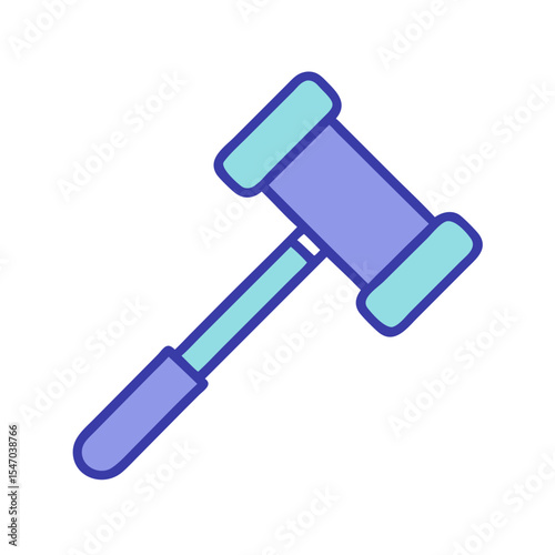 Isolated cartoon gavel in pastel colors on black background