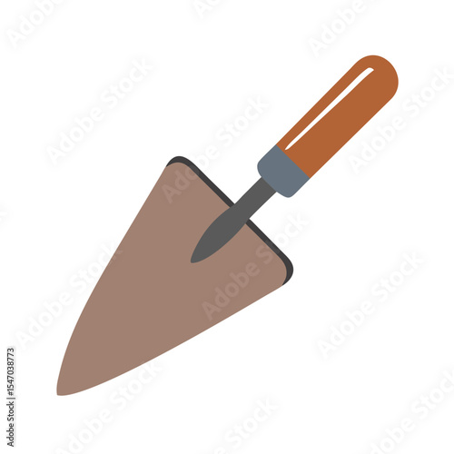 Gardening hand trowel vector icon isolated on black background