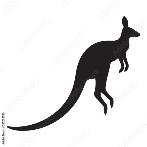 Classic Kangaroo Silhouette Vector Image for Australian Wildlife Enthusiasts