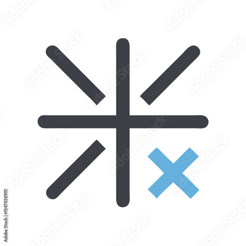 Milk free symbol with crossed light blue x mark