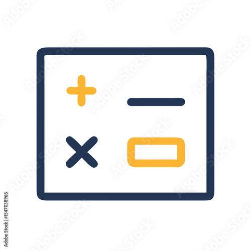 Calculator math operation symbols flat icon on black background