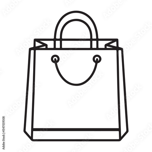Shopping bag retail paper vector icon with handles