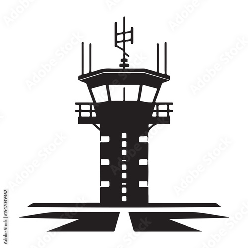 Airport control tower air traffic vector for aviation