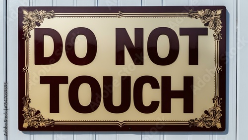 Phrase Do Not Touch is displayed on an attractive signage board with clear text and beautiful background designs