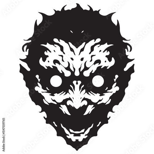 Abstract Dark Monster Silhouette Vector Image Halloween Design