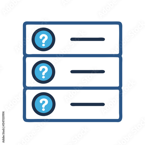 Frequently Asked Questions Three Horizontal List Flat Icon Isolated