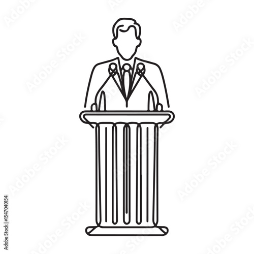 Elegant Speaker Giving a Speech Vector Illustration Design Resource
