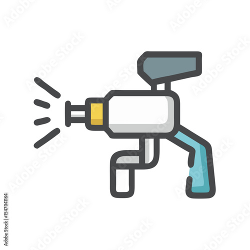 Iconic cartoon irrigation sprinkler with dark outlined cartoon rendering