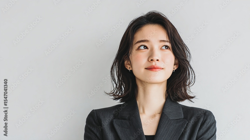 考えるビジネス女性のポートレート 考えるビジネス女性のポートレート