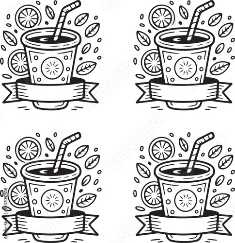 Coffee cup set icons featuring espresso, cappuccino, and latte mugs with steam, ideal for cafe drink illustrations or breakfast beverage designs