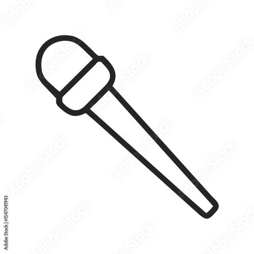 Simple gray microphone outline on stark black background illustration