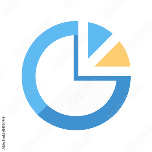 Minimalist pie chart icon for business or data visualization