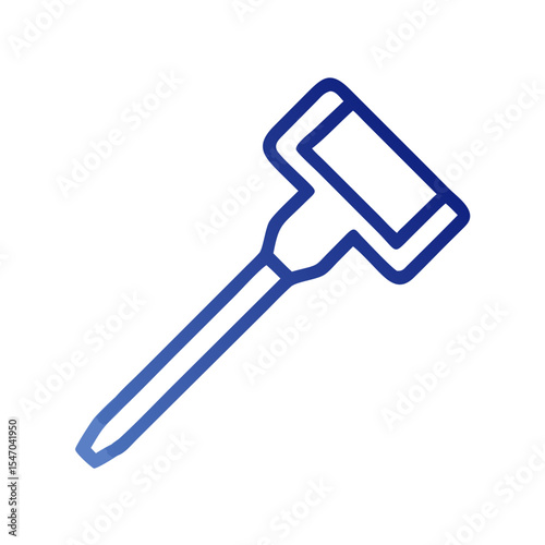 Blue outline jade roller illustration on a black background