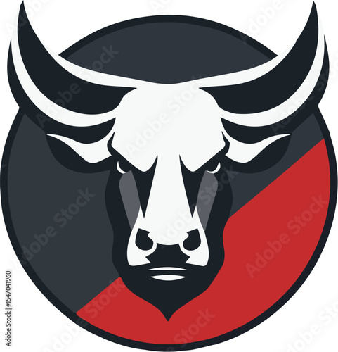 A fun cartoon bull skull vector illustration with horns, perfect for Halloween or a cute animal design