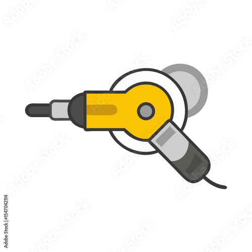 Flat design grinder tool with geometric shapes illustration