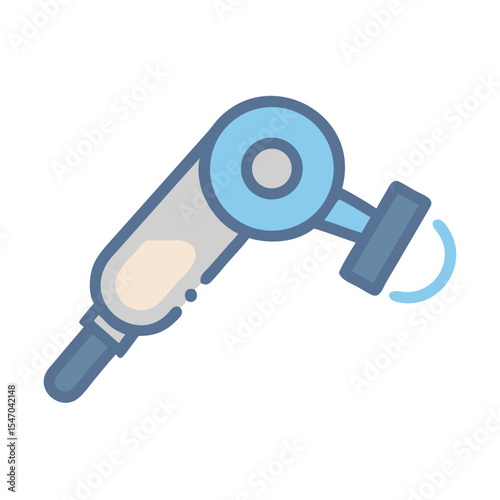 Flat design vector illustration of an industrial robotic arm