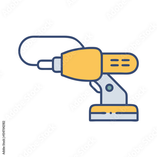 Stylized sander tool image on black background