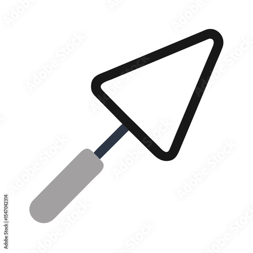 Minimalist trowel illustration against a solid black background