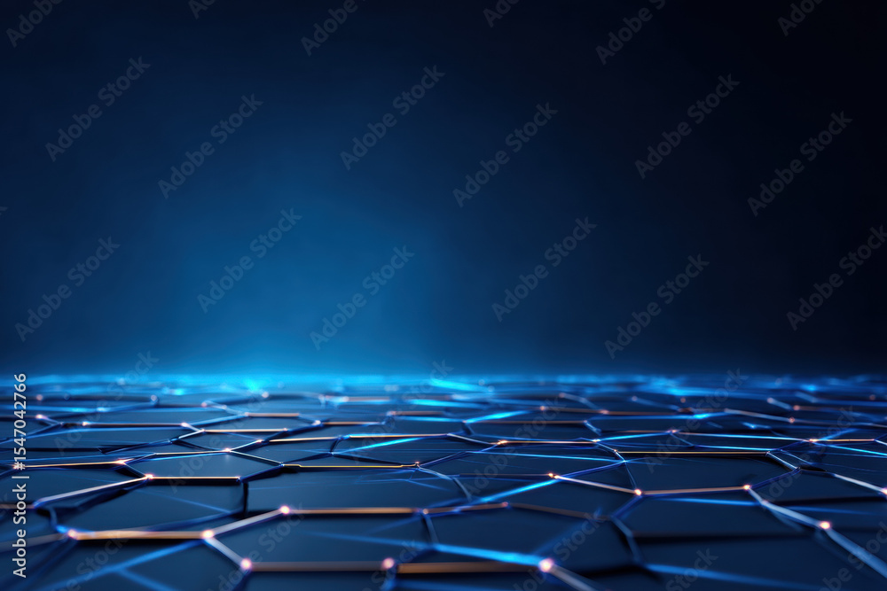 Fototapeta premium Quantum programming network background with glowing blue lines and futuristic digital grid pattern, abstract technology concept