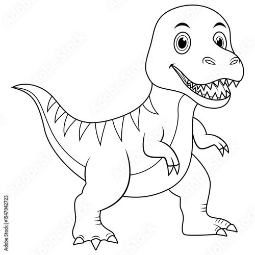 Cartoon Tyrannosaurus Rex line art