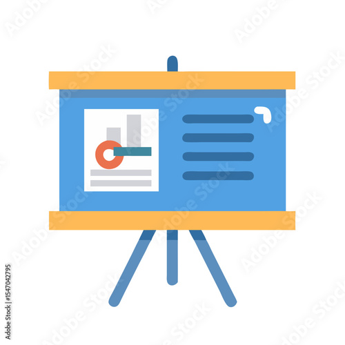 Business presentation board displaying data and information visually