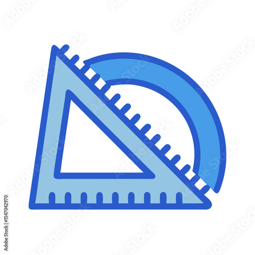 Blue drafting tools on black background perfect for design