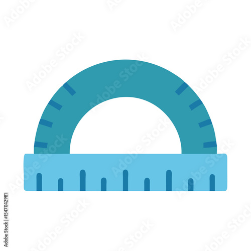 Light blue protractor on black background for educational content
