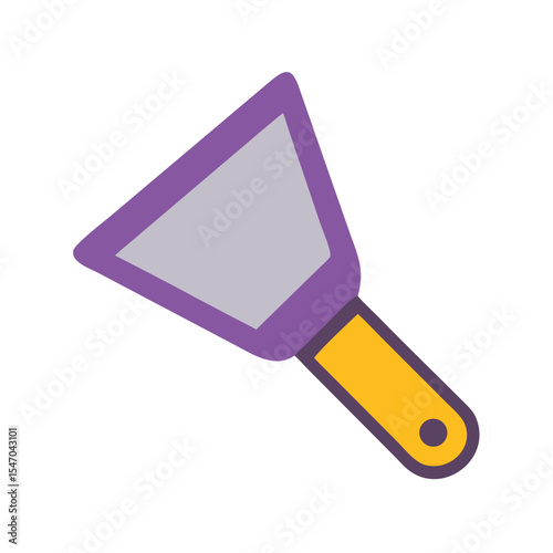 Simple purple and yellow wallpaper scraper isolated on black