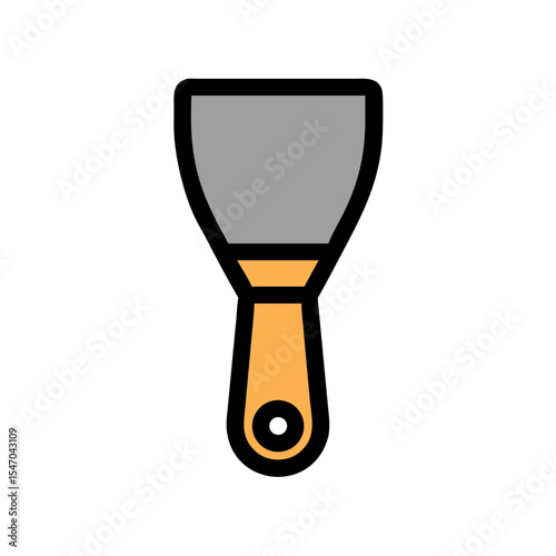 Spackle Knife Vector Illustration on Black Background Minimalist Design