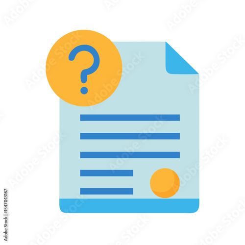 Document with question mark emphasizes uncertainty or pending information
